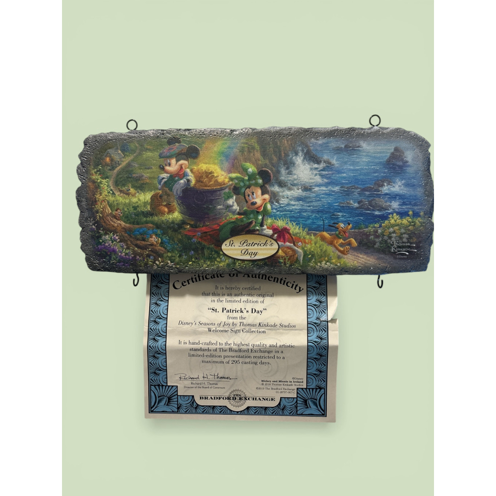 Disney Season Of Joy ST PATRICKS DAY Thomas Kinkade Hanging Plaque